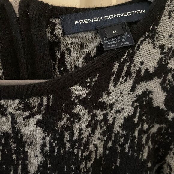 French Connection Angora Sweater Dress Black Gray M - Picture 4 of 4